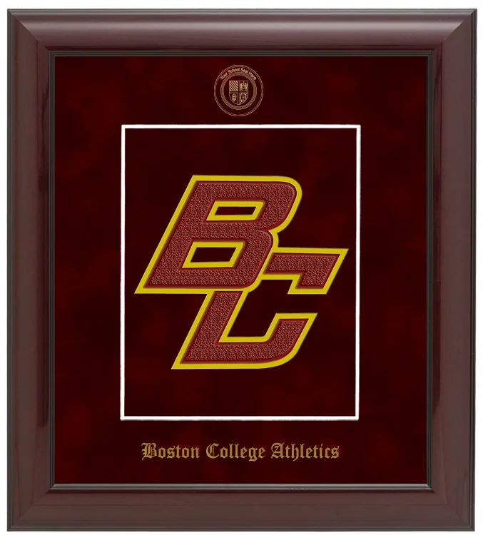 16×18 Solid Wood Display Satin Black Frame w/ Personalized School Name, Gold Plate