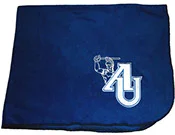 Polar Fleece Stadium Blanket Royal with matching Whipstich Trim and lower right embroidered Logo