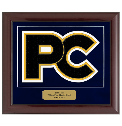 14x12 Solid Wood Display Cheery Black Frame Personalized Gold Plate